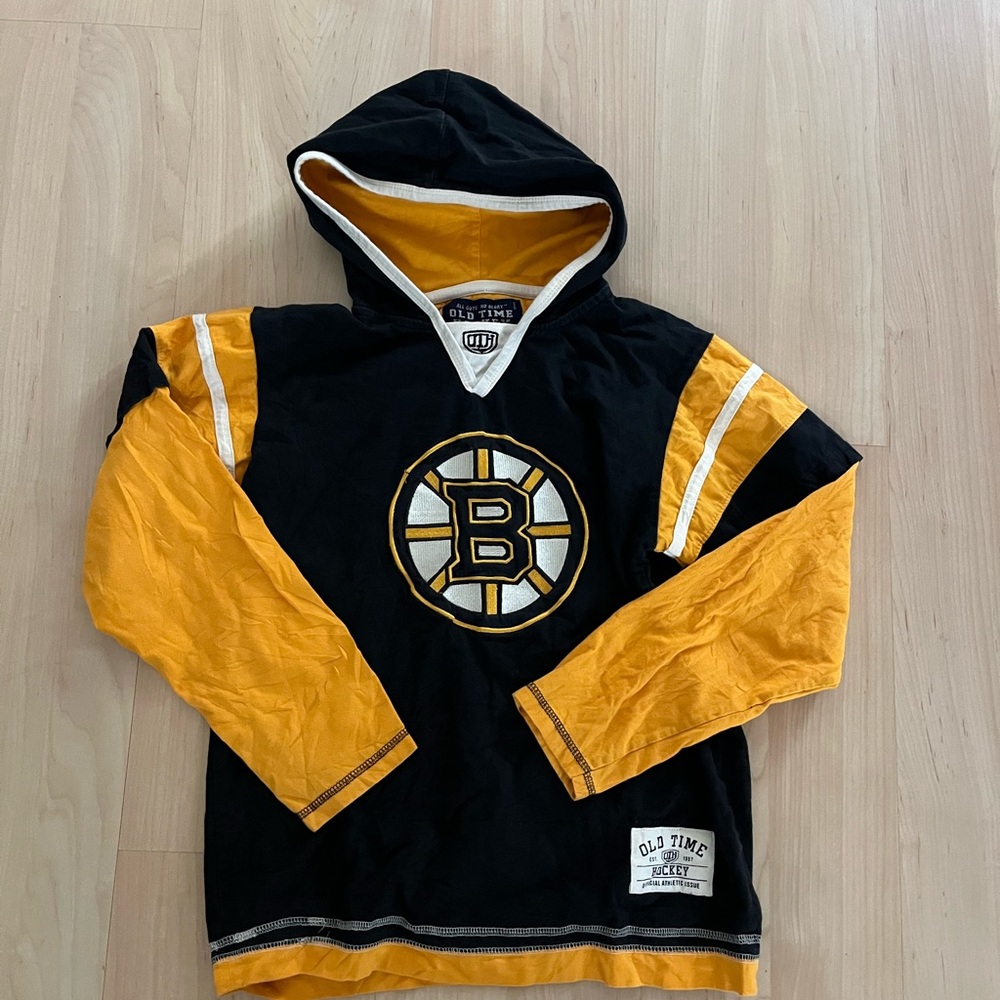 Black and Yellow Boston Bruins Old Time Hockey pullover